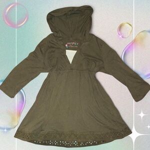 vtg y2k energie mcbling preppy fairy hooded babydoll top, sz yxl, fits adult xs